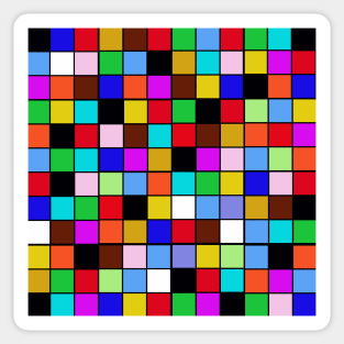 Checkerboard Color Blocks Abstract Pattern Sticker